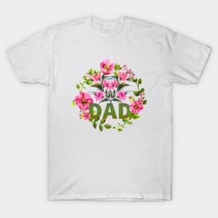 Forget Me Not Floral Wreath Dad T-Shirt